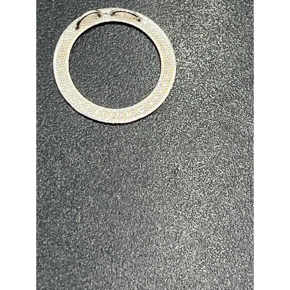 JCM 10k White Gold Round Open Circle Diamond Cut Pendant Stamped - Picture 8 of 11